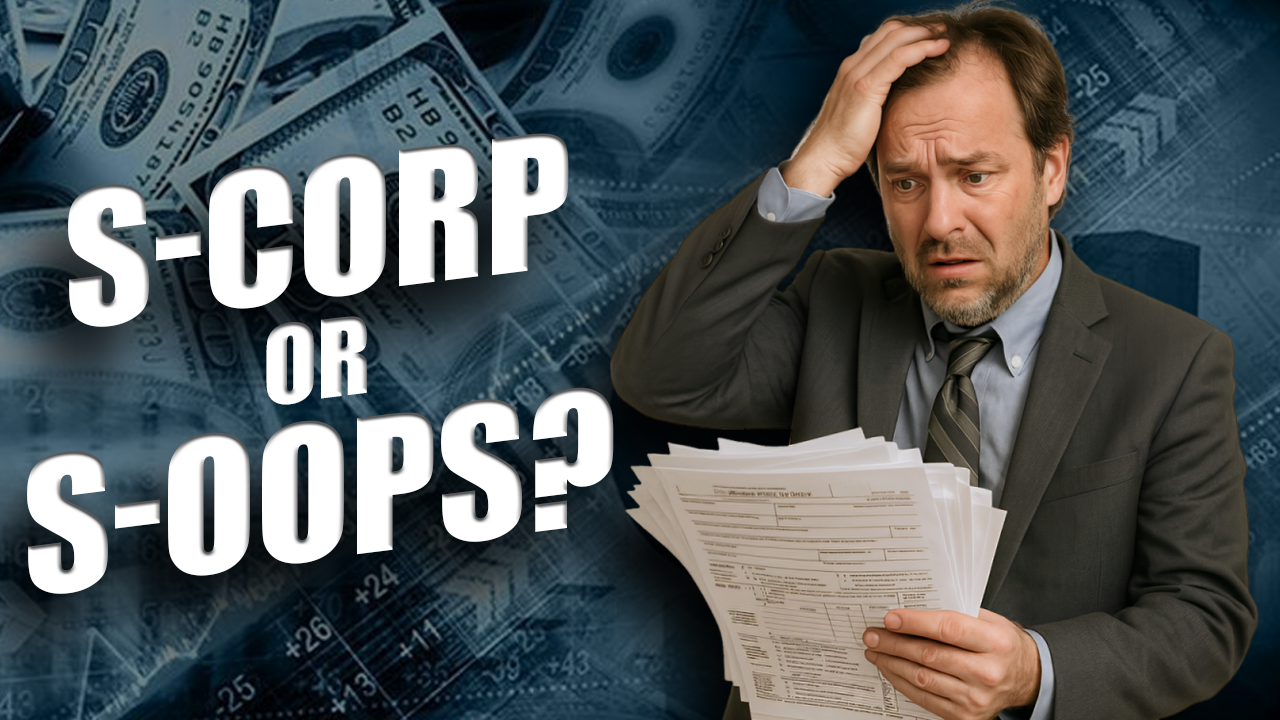 s corp or s oops. With a person looking nervous